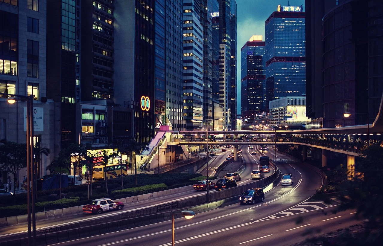 city highroad by night